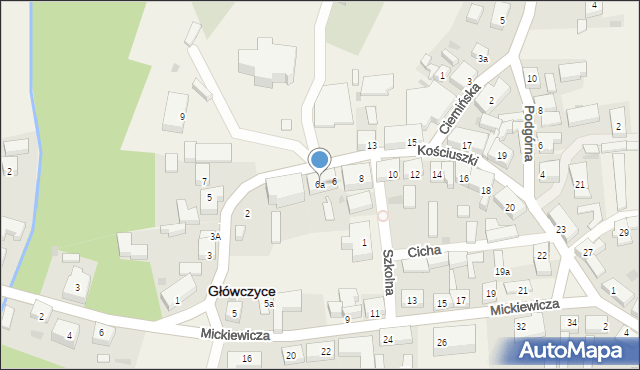 Główczyce, Kościuszki Tadeusza, gen., 6a, mapa Główczyce