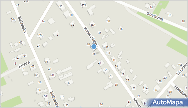 Głowno, Konarskiego Stanisława, ks., 26, mapa Głowno