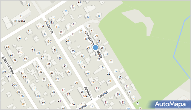 Głowno, Konstytucji 3 Maja, 30, mapa Głowno