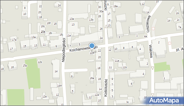 Głubczyce, Kochanowskiego Jana, 12A, mapa Głubczyce
