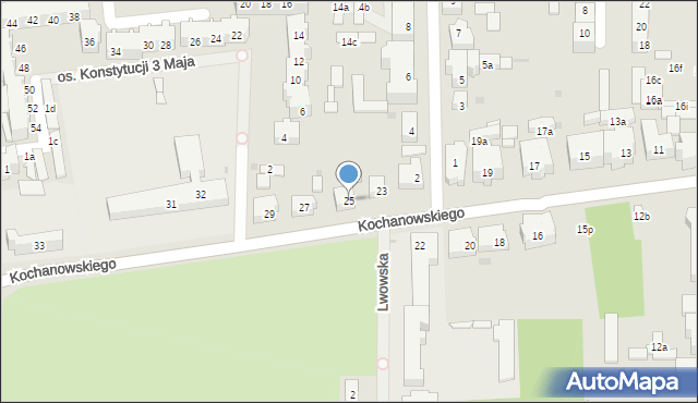 Głubczyce, Kochanowskiego Jana, 25, mapa Głubczyce