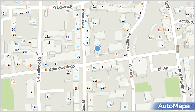 Głubczyce, Kochanowskiego Jana, 3, mapa Głubczyce