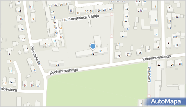 Głubczyce, Kochanowskiego Jana, 31, mapa Głubczyce