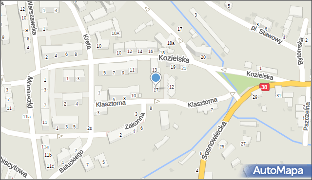 Głubczyce, Kozielska, 17, mapa Głubczyce