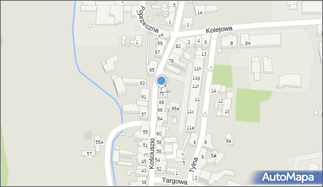 Głuchołazy, Kościuszki Tadeusza, gen., 70, mapa Głuchołazy