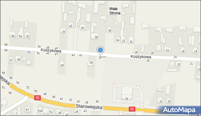 Głuchów, Koszykowa, 37, mapa Głuchów