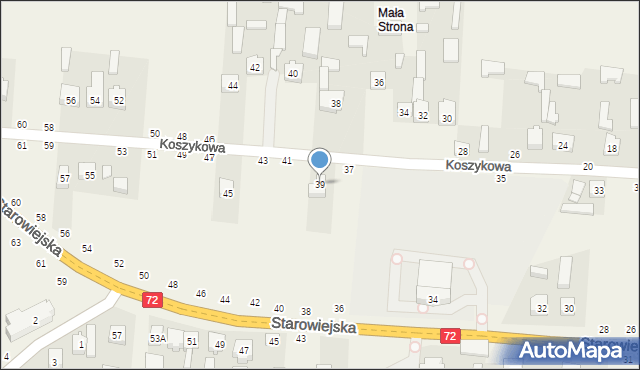 Głuchów, Koszykowa, 39, mapa Głuchów