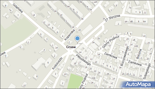 Gniew, Kopernika Mikołaja, 5a, mapa Gniew