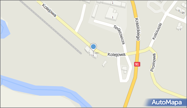 Gniew, Kościuszki Tadeusza, gen., 11, mapa Gniew