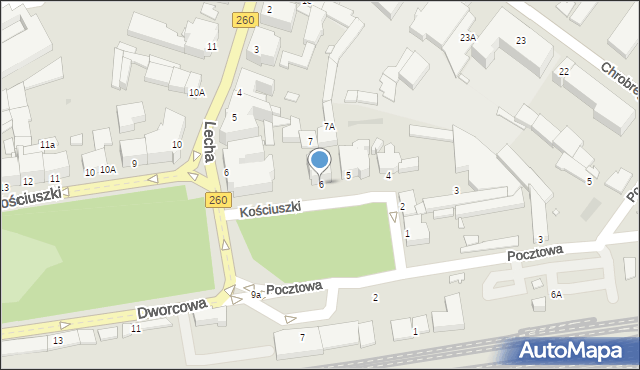 Gniezno, Kościuszki Tadeusza, gen., 6, mapa Gniezna