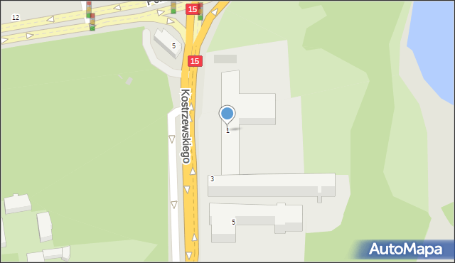 Gniezno, Kostrzewskiego Józefa, prof., 1, mapa Gniezna