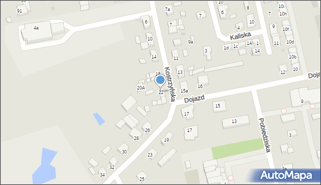 Gniezno, Kostrzyńska, 22, mapa Gniezna