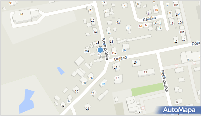 Gniezno, Kostrzyńska, 24, mapa Gniezna