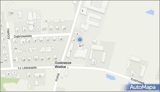 Godziesze Wielkie, Kordeckiego Augustyna, ks., 2a, mapa Godziesze Wielkie