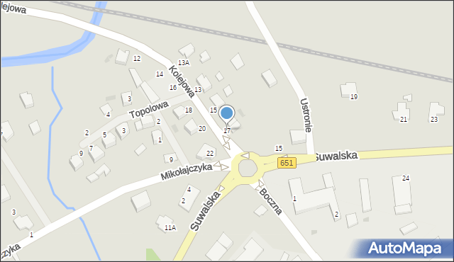 Gołdap, Kolejowa, 17, mapa Gołdap