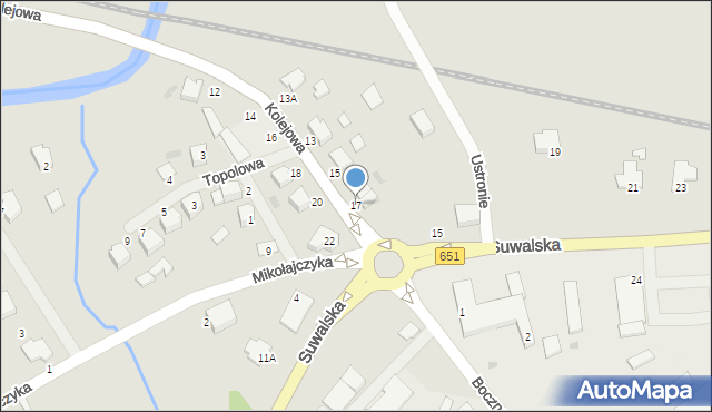 Gołdap, Kolejowa, 17, mapa Gołdap