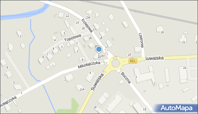 Gołdap, Kolejowa, 22, mapa Gołdap