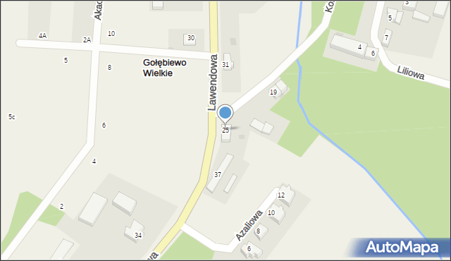 Gołębiewo Wielkie, Konwaliowa, 25, mapa Gołębiewo Wielkie
