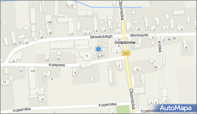 Golędzinów, Kolejowa, 4, mapa Golędzinów