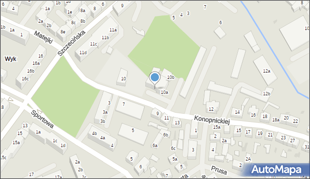 Goleniów, Konopnickiej Marii, 16a, mapa Goleniów