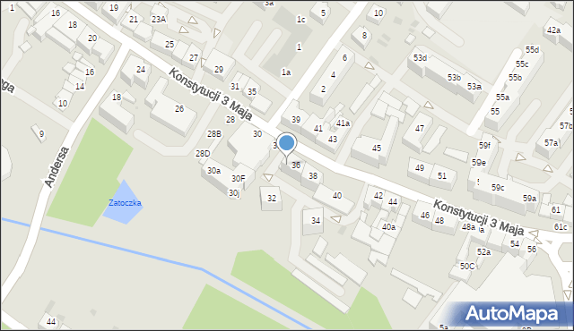 Goleniów, Konstytucji 3 Maja, 36a, mapa Goleniów