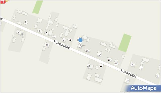 Goleniowy, Kosynierów, 13, mapa Goleniowy