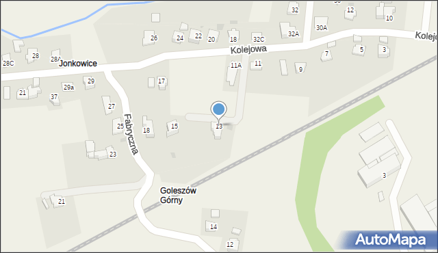 Goleszów, Kolejowa, 13, mapa Goleszów