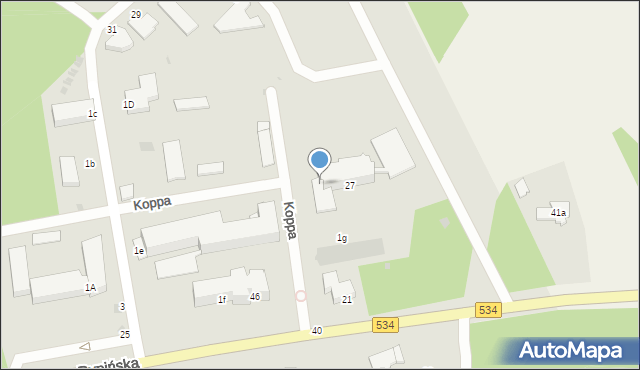 Golub-Dobrzyń, Koppa Jerzego Gerarda, dr., 1e, mapa Golub-Dobrzyń