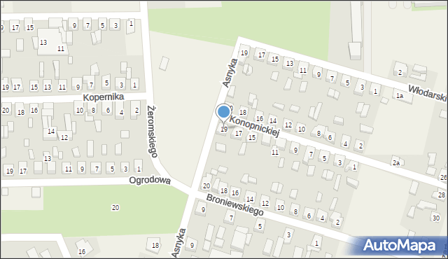 Gołuchów, Konopnickiej Marii, 19, mapa Gołuchów