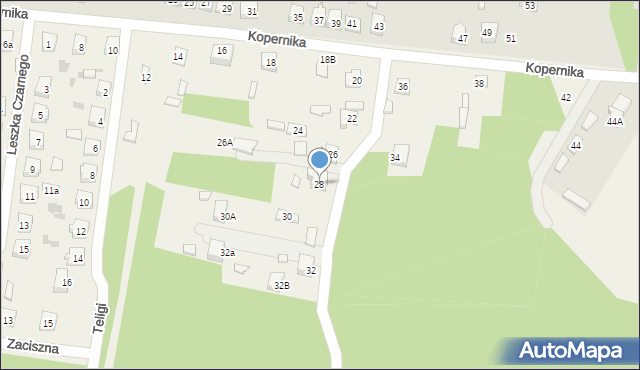 Gomunice, Kopernika Mikołaja, 28, mapa Gomunice