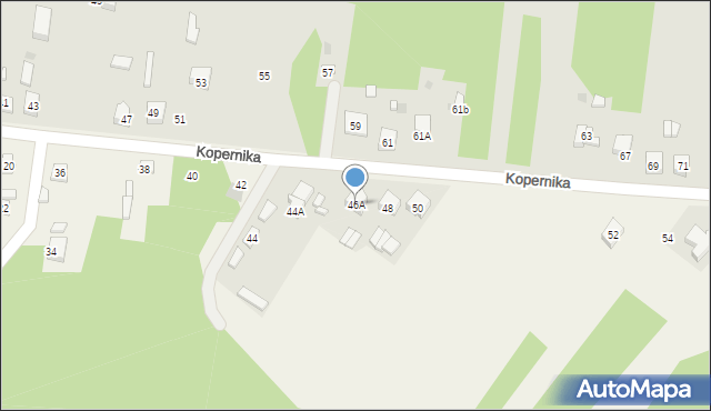 Gomunice, Kopernika Mikołaja, 46A, mapa Gomunice