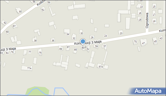 Goniądz, Konstytucji 3 Maja, 63, mapa Goniądz