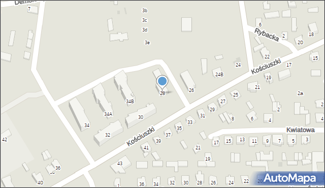 Goniądz, Kościuszki Tadeusza, gen., 28, mapa Goniądz