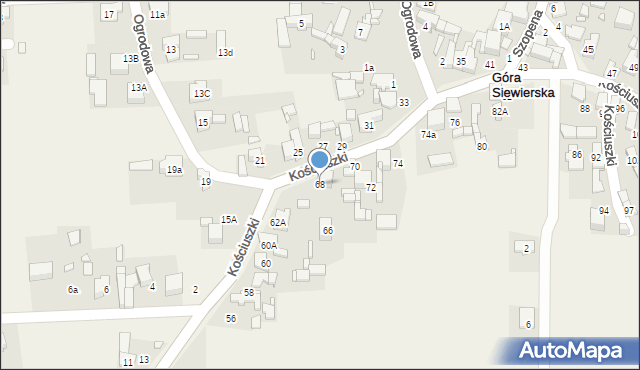Góra Siewierska, Kościuszki Tadeusza, gen., 68, mapa Góra Siewierska