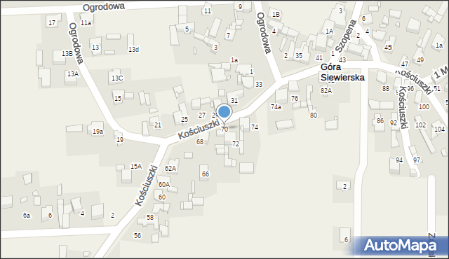 Góra Siewierska, Kościuszki Tadeusza, gen., 70, mapa Góra Siewierska