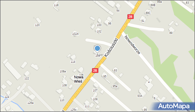 Gorlice, Kościuszki Tadeusza, gen., 104, mapa Gorlic