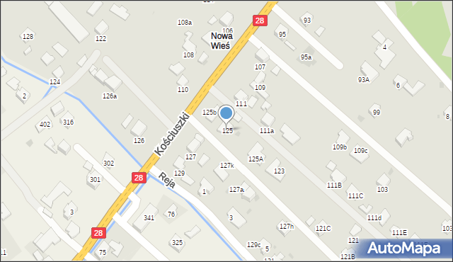 Gorlice, Kościuszki Tadeusza, gen., 125, mapa Gorlic