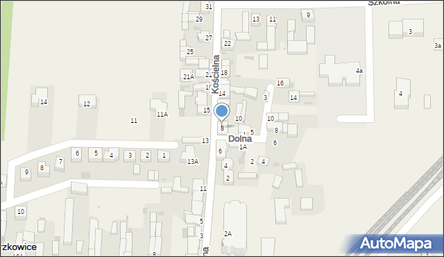 Gorzkowice, Kościelna, 8, mapa Gorzkowice