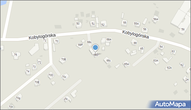 Gorzów Wielkopolski, Kobylogórska, 68D, mapa Gorzów Wielkopolski