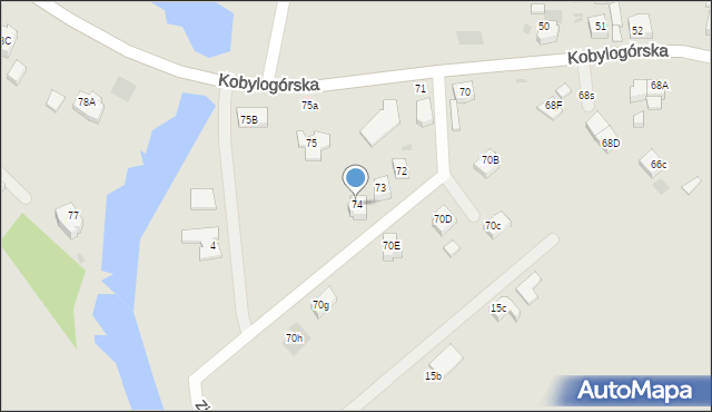 Gorzów Wielkopolski, Kobylogórska, 74, mapa Gorzów Wielkopolski