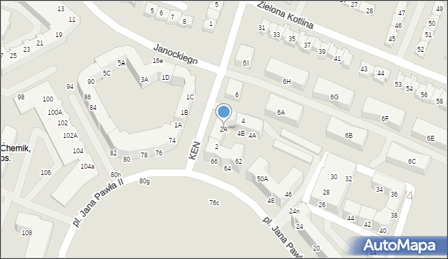 Gorzów Wielkopolski, Komisji Edukacji Narodowej, 2A, mapa Gorzów Wielkopolski