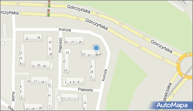 Gorzów Wielkopolski, Korcza Jana, 19, mapa Gorzów Wielkopolski