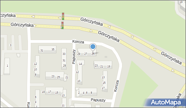 Gorzów Wielkopolski, Korcza Jana, 25, mapa Gorzów Wielkopolski