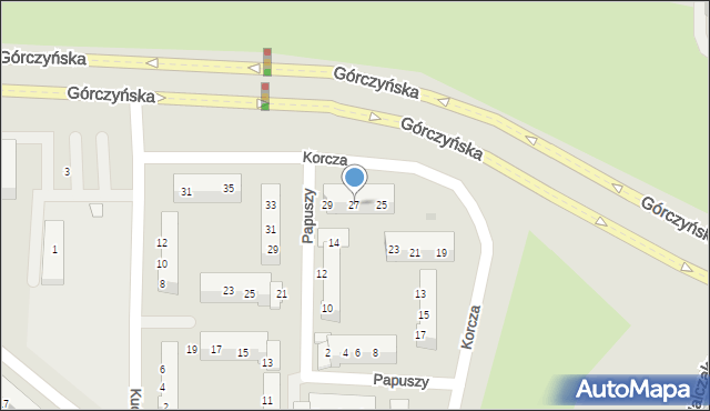 Gorzów Wielkopolski, Korcza Jana, 27, mapa Gorzów Wielkopolski