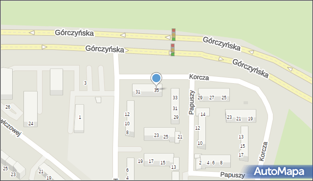 Gorzów Wielkopolski, Korcza Jana, 35, mapa Gorzów Wielkopolski