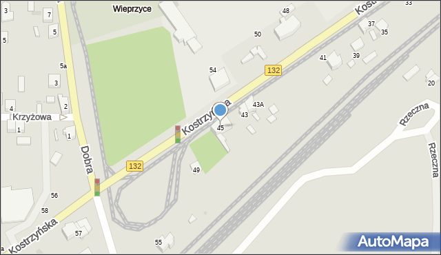 Gorzów Wielkopolski, Kostrzyńska, 45, mapa Gorzów Wielkopolski
