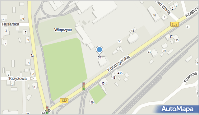 Gorzów Wielkopolski, Kostrzyńska, 54, mapa Gorzów Wielkopolski