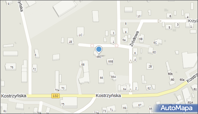 Gorzów Wielkopolski, Kostrzyńska, 66C, mapa Gorzów Wielkopolski
