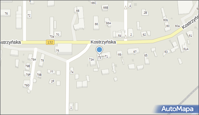 Gorzów Wielkopolski, Kostrzyńska, 73, mapa Gorzów Wielkopolski