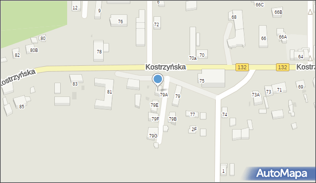 Gorzów Wielkopolski, Kostrzyńska, 79D, mapa Gorzów Wielkopolski